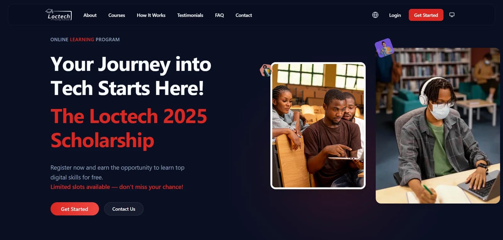 Computer-Based Testing (CBT) System for The Loctech Enugu 2025 Scholarship screenshot